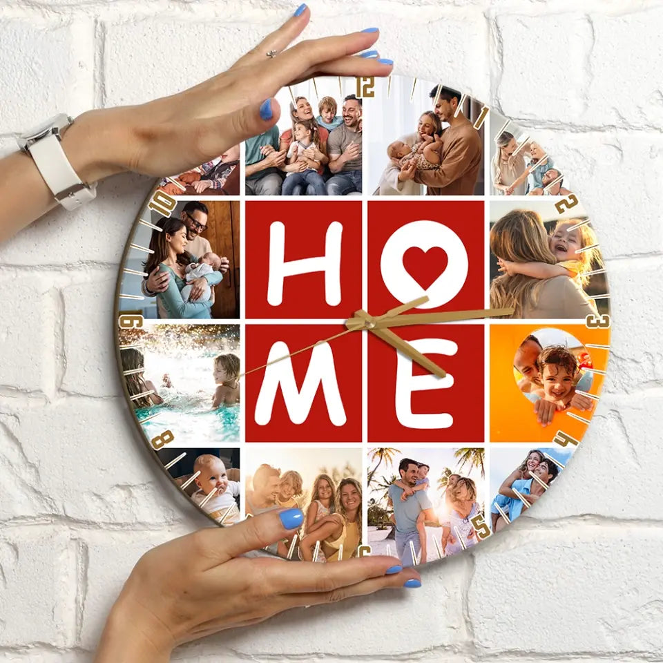 Our Home With Love Upload Photo Wall Clock