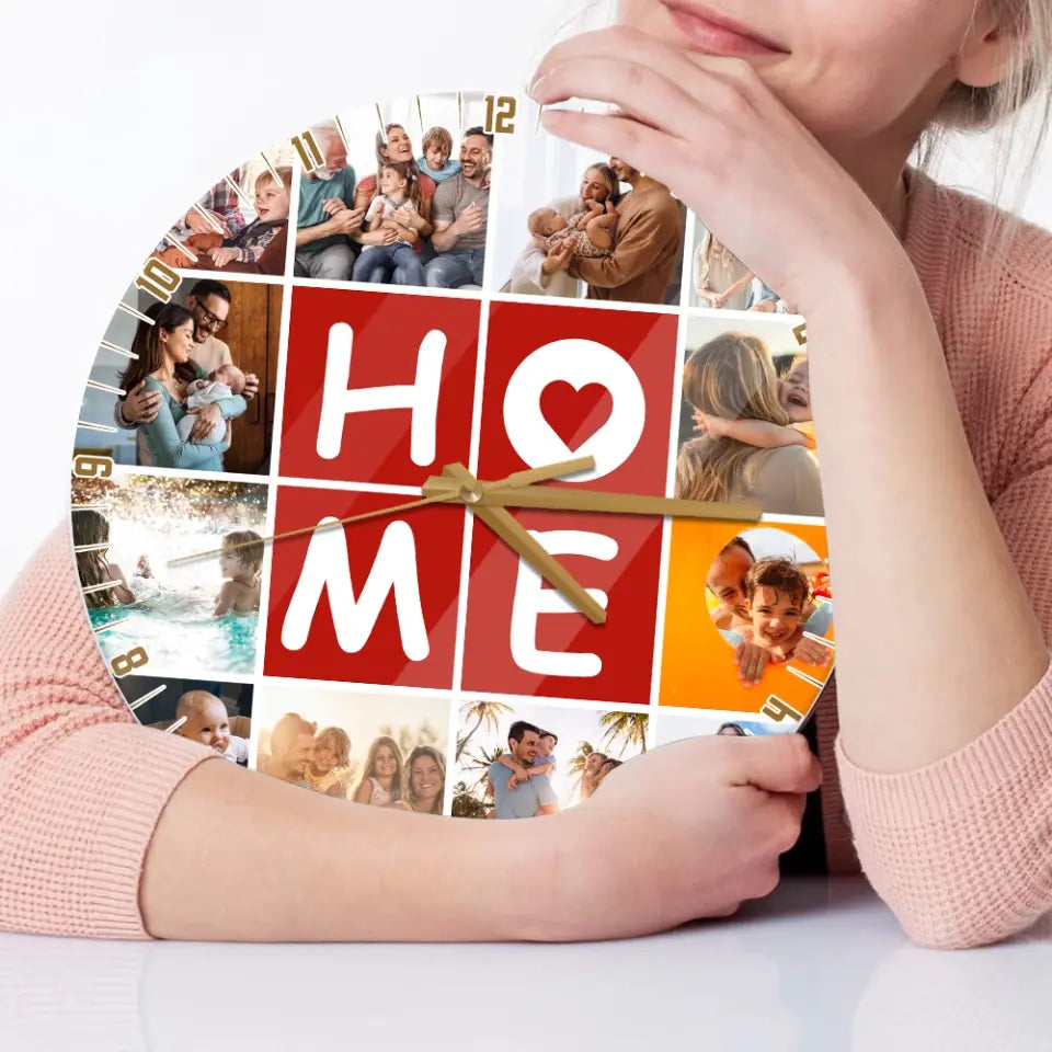 Our Home With Love Upload Photo Wall Clock
