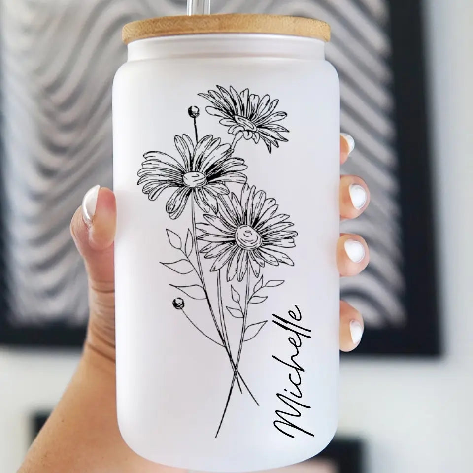 Bloom & Brew: Personalized Floral Glass Can