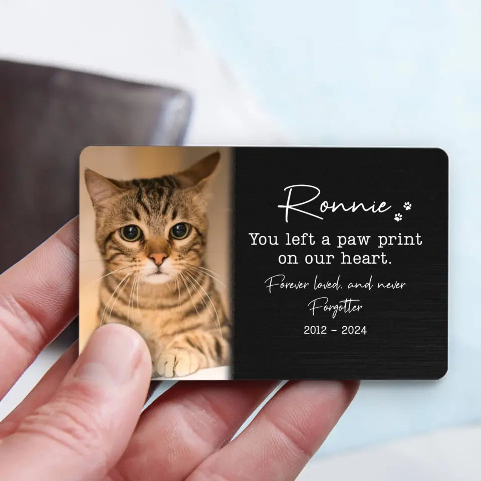 You Left A Pawprint On Our Heart - Wallet Insert Card