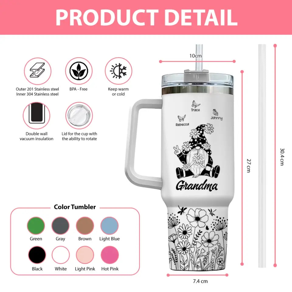 Grandma's Garden Personalized 40oz Tumbler