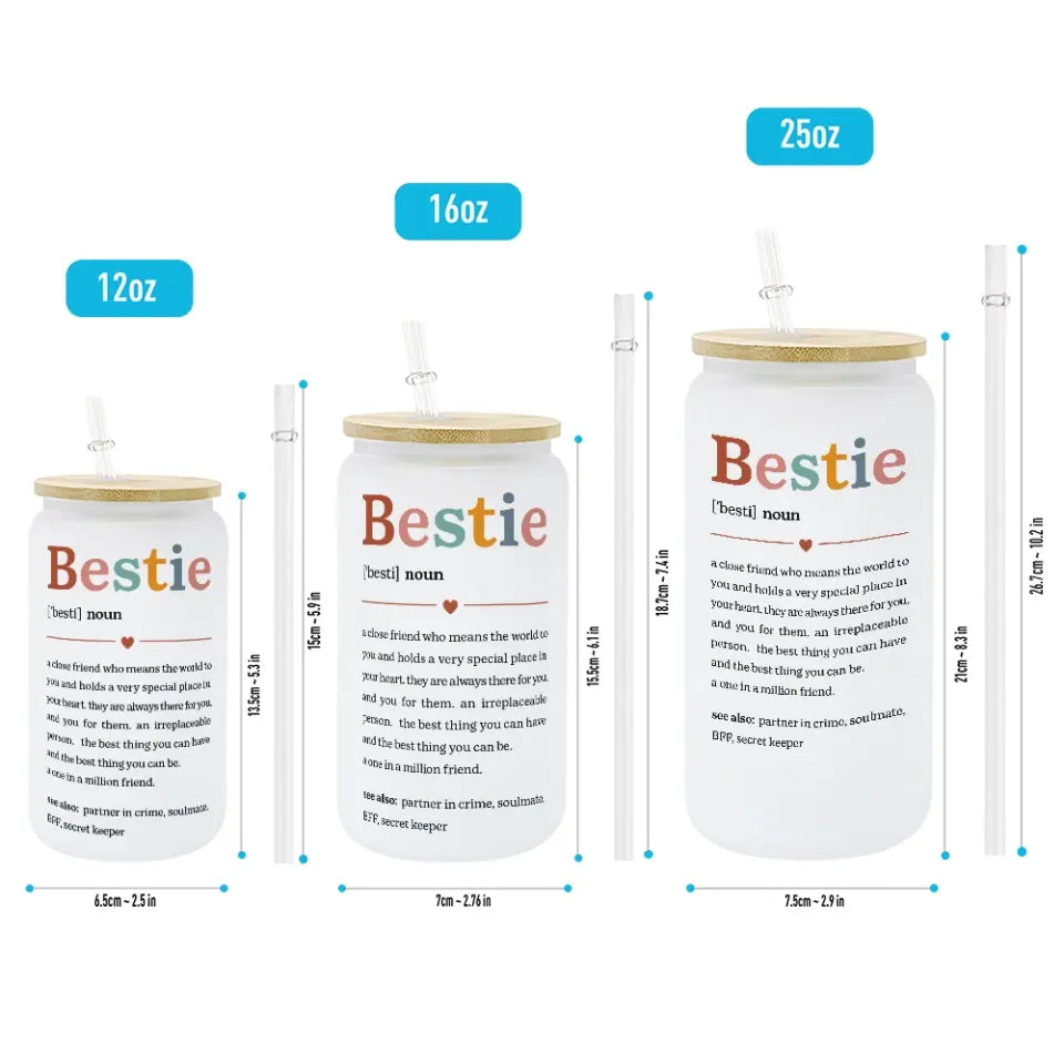 Bestie Nutrition Facts Female Friends Personalized Glass Can