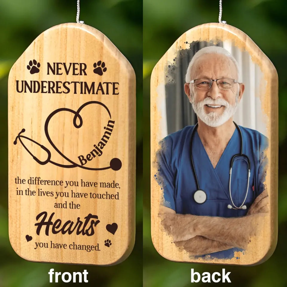 Never Underestimate Veterinarian Personalized Wind Chimes