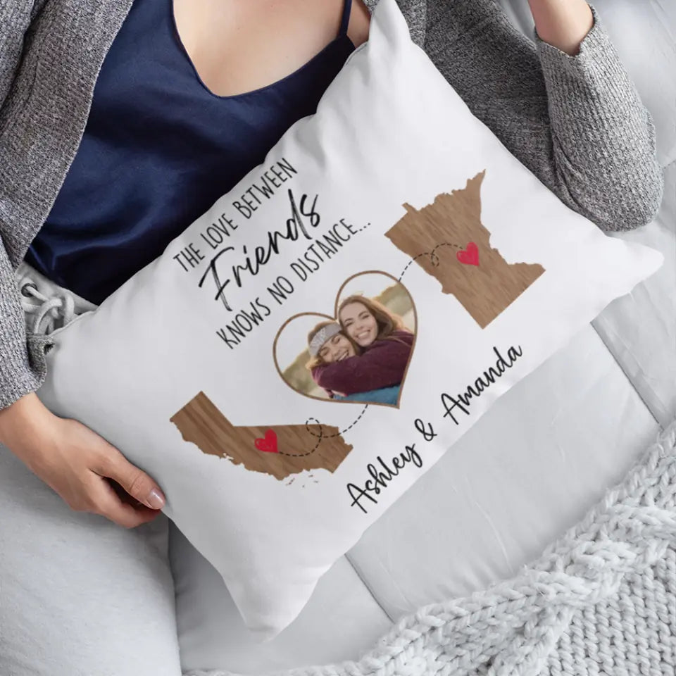 The Love Between Friends Moving Away Personalized Rectangular Pillow