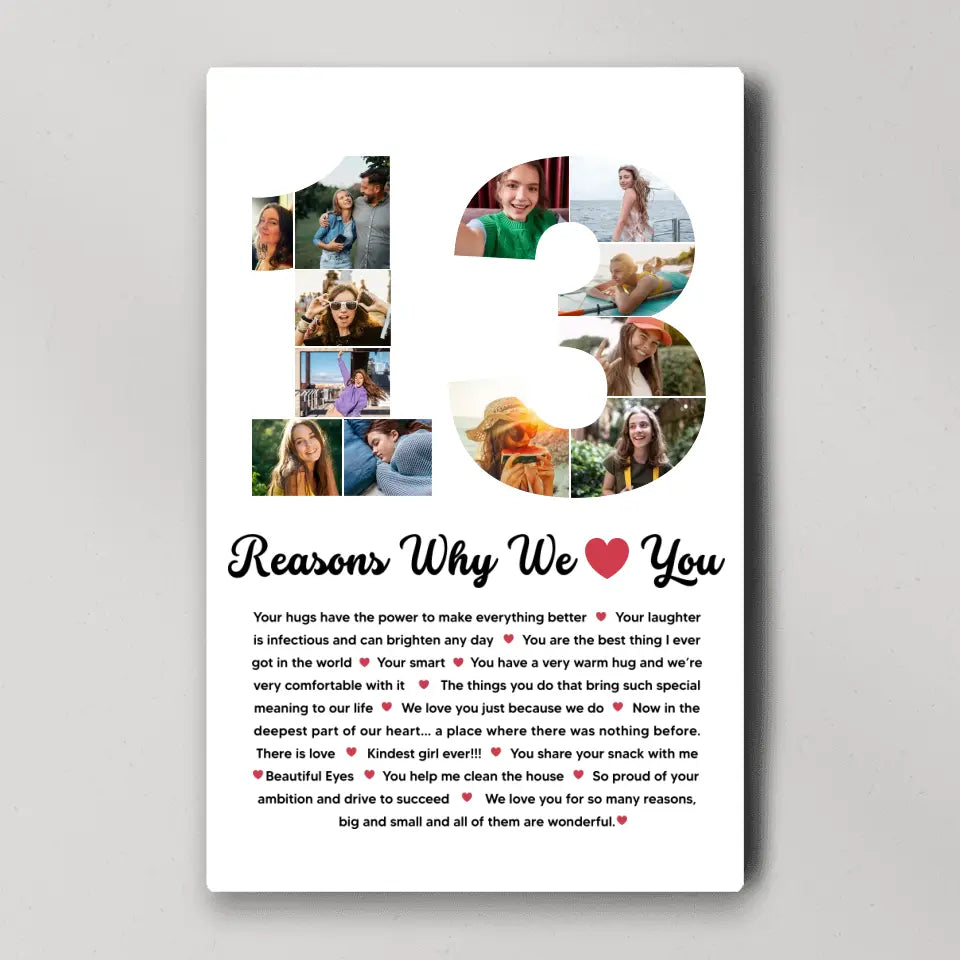13 Reasons Why We Love You Personalized Canvas