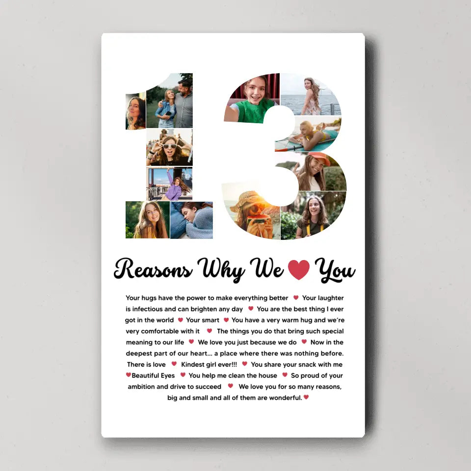 13 Reasons Why We Love You Personalized Canvas