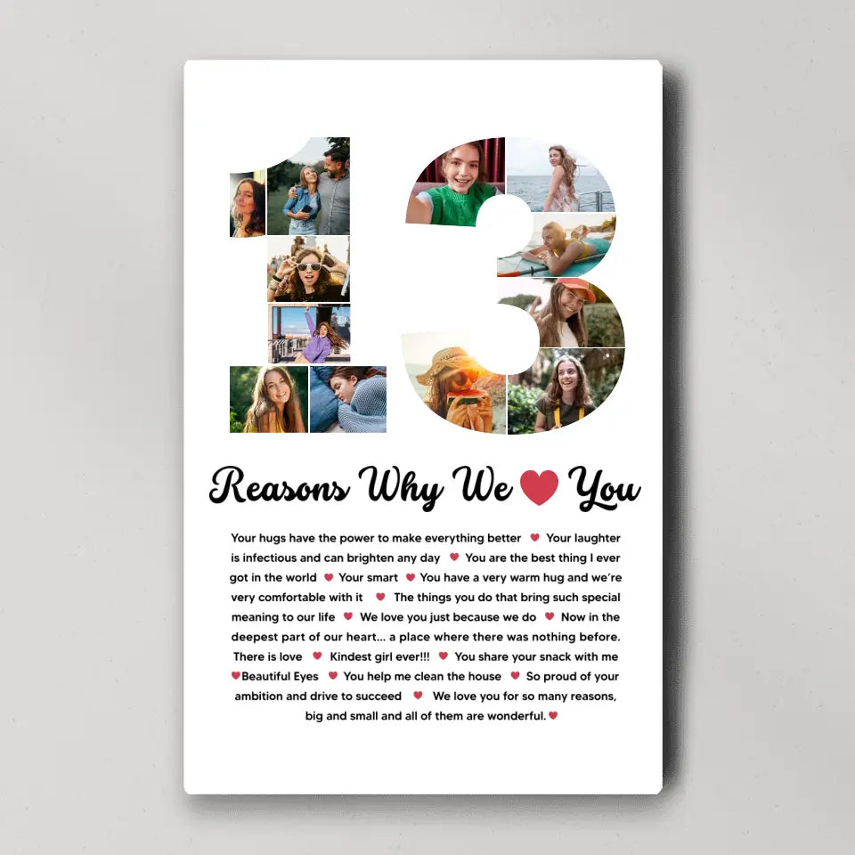 13 Reasons Why We Love You Personalized Canvas