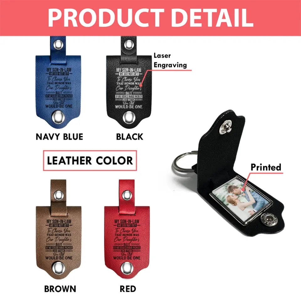 My Son In Law You Still Would Be One Upload Photo Leather Photo Keychain