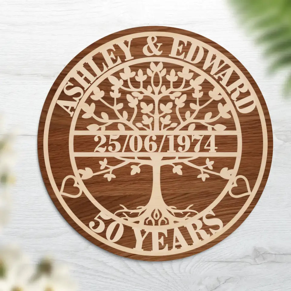 Couple Wooden Sign Many Years Planting The Love Tree Personalized