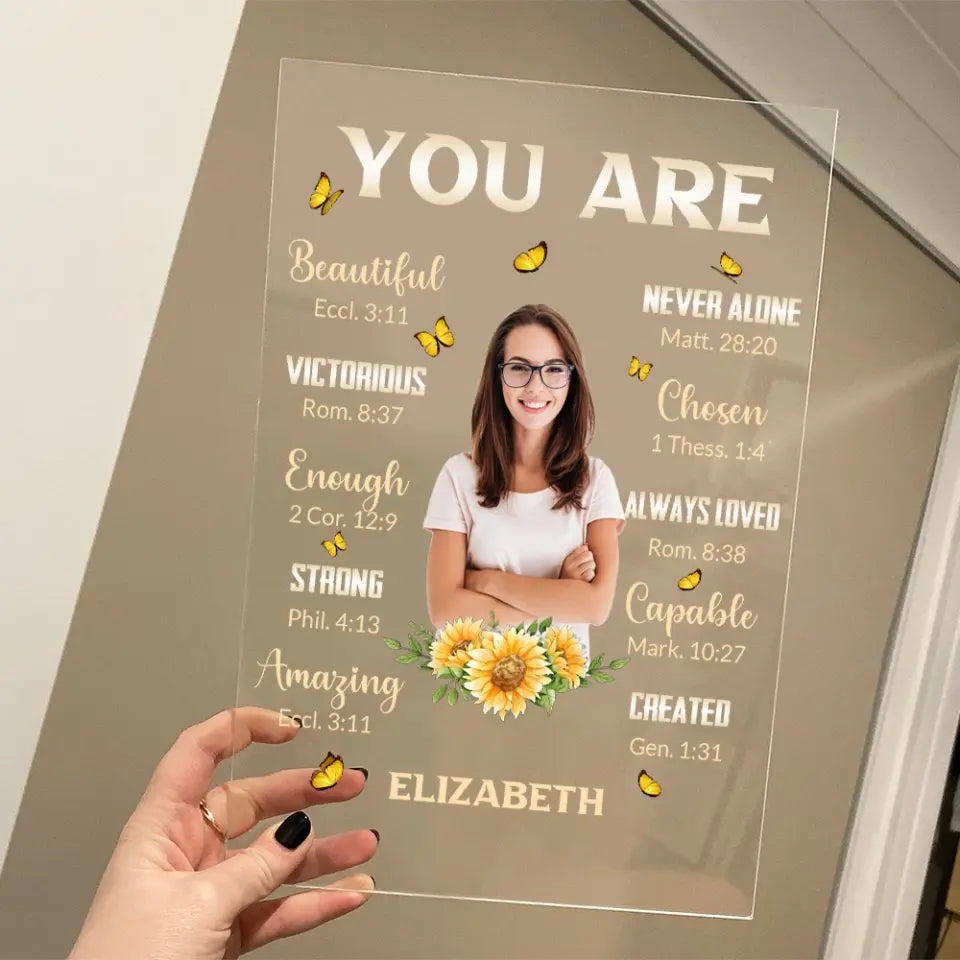 You Are Beautiful Never Alone Personalized Acrylic Plaque