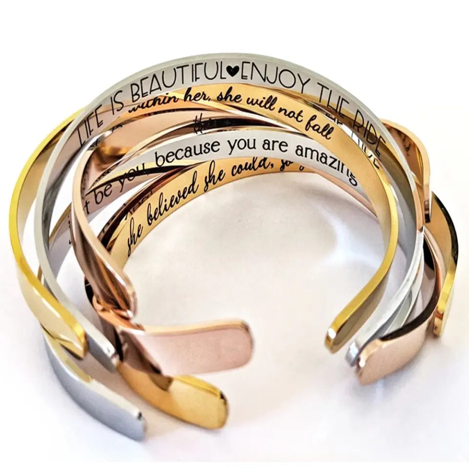 Love's Enduring Words Personalized Cuff - Cuff Bracelet