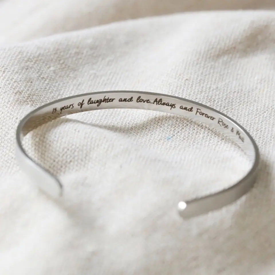 Love's Enduring Words Personalized Cuff - Cuff Bracelet