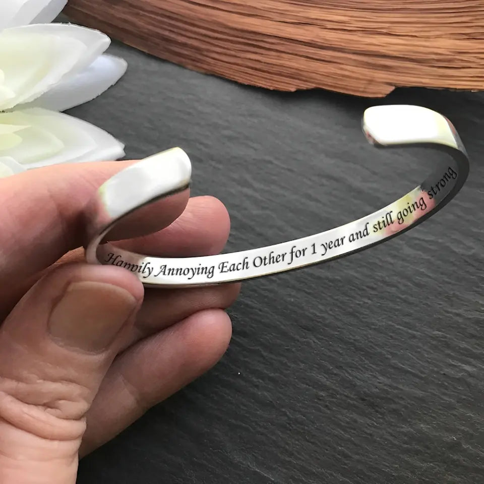 Love's Enduring Words Personalized Cuff - Cuff Bracelet