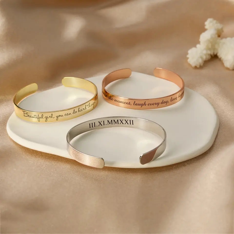 Love's Enduring Words Personalized Cuff - Cuff Bracelet