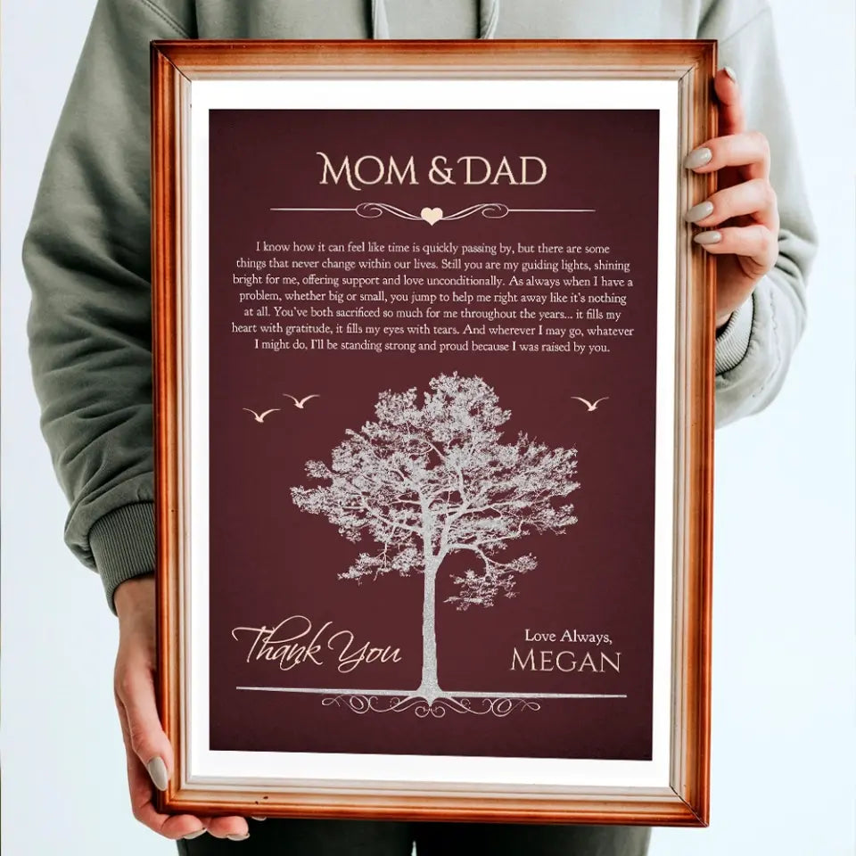 Thank You Mom And Dad Personalized Canvas Poster