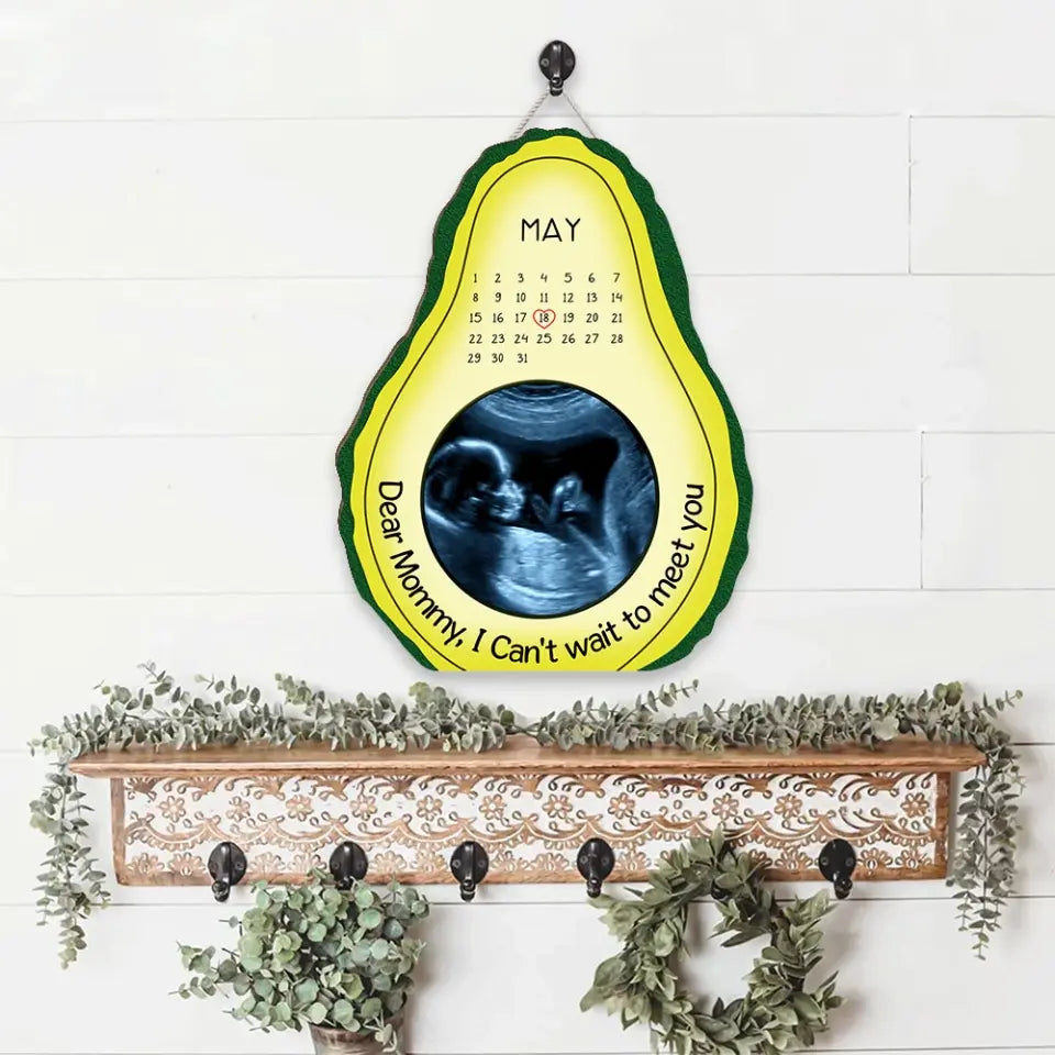 Dear Mommy I Can't Wait To Meet You Personalized Wooden Sign