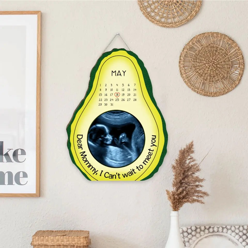 Dear Mommy I Can't Wait To Meet You Personalized Wooden Sign