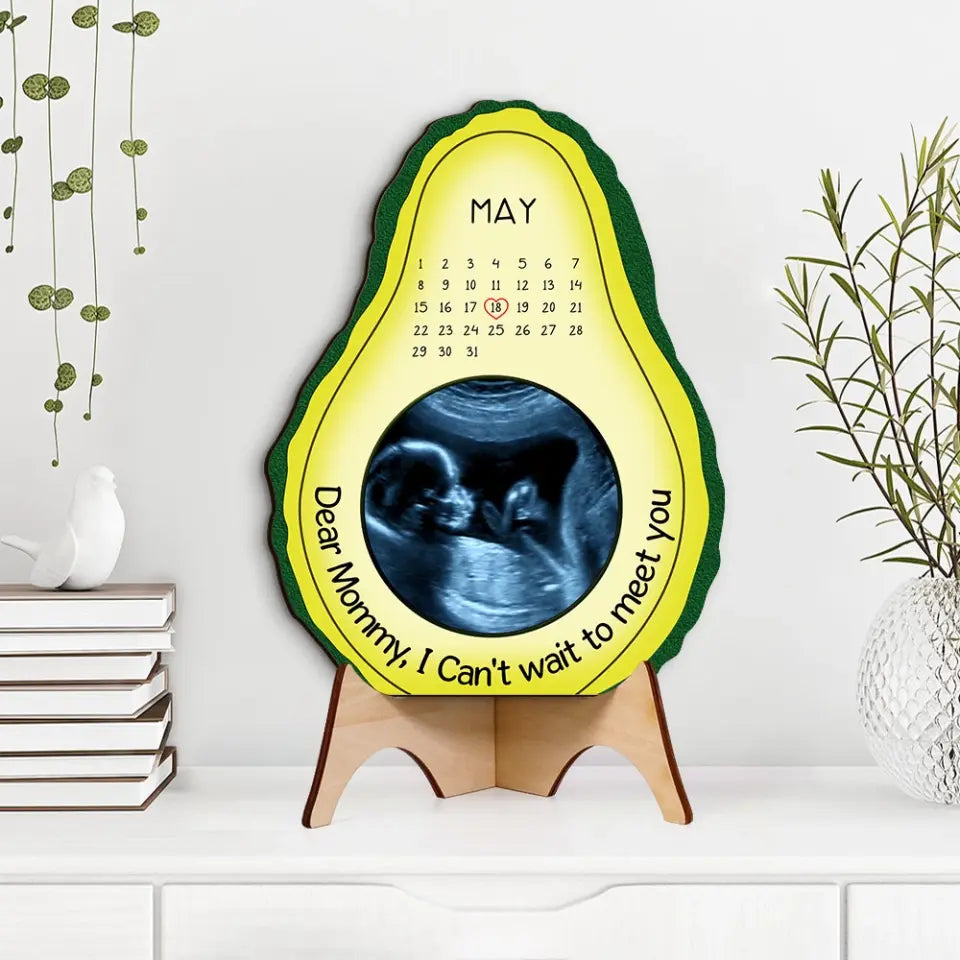 Dear Mommy I Can't Wait To Meet You Personalized Wooden Sign