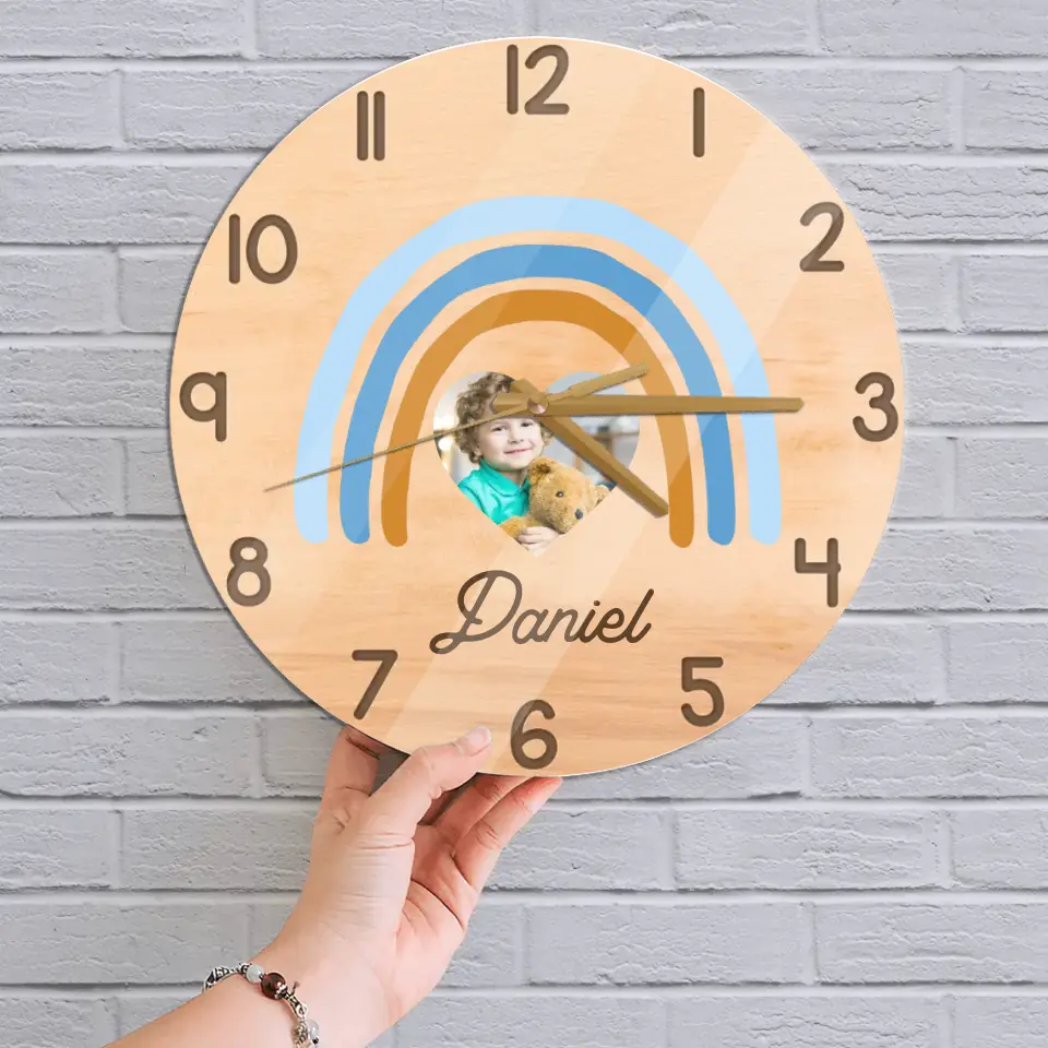 A Rainbow Back To School Kids Personalized Wall Clock