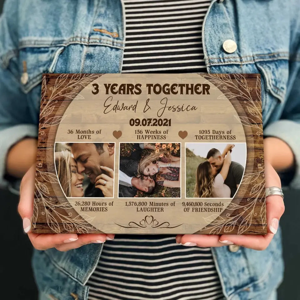 4 Years Together Personalized Canvas Poster