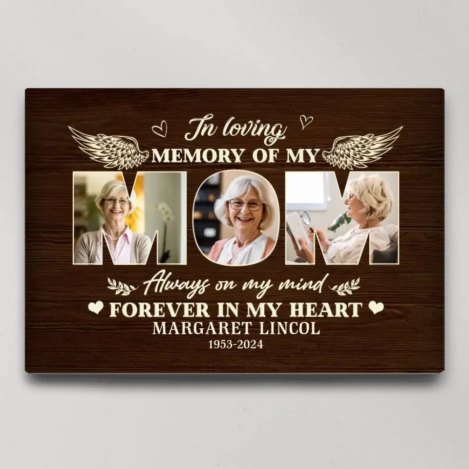 Always On My Mind Forever In My Heart - Personalized Canvas