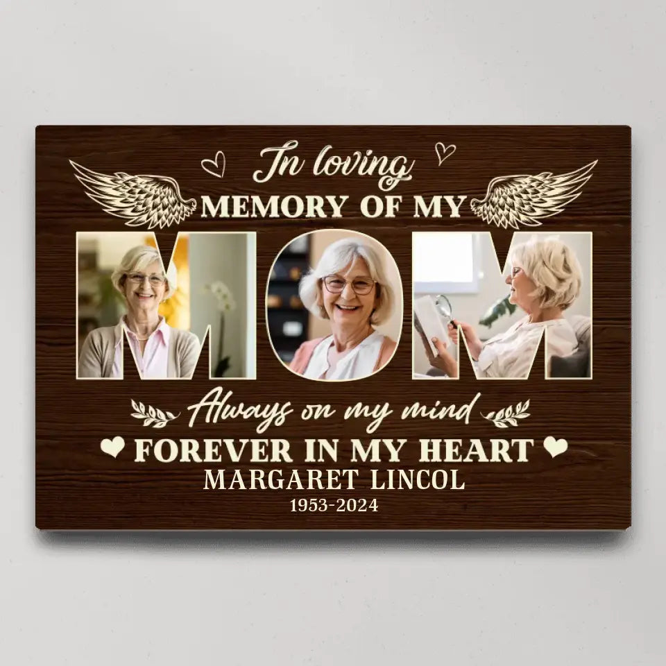 Always On My Mind Forever In My Heart - Personalized Canvas