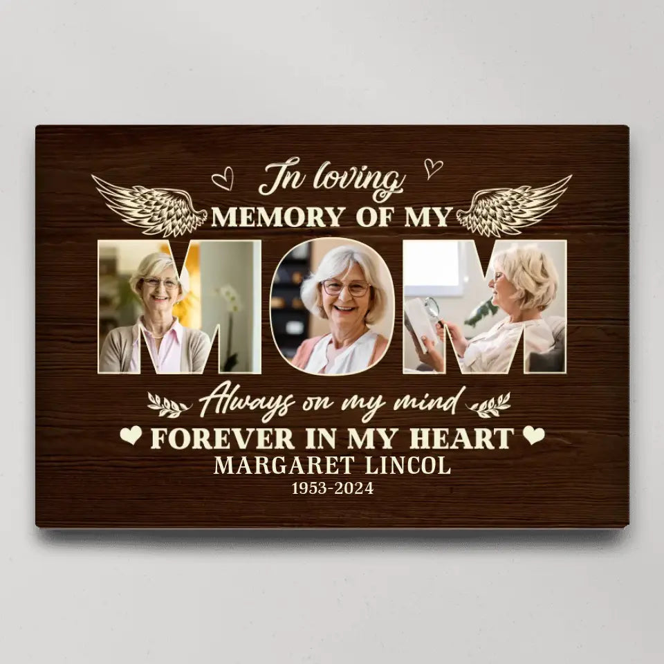 Always On My Mind Forever In My Heart - Personalized Canvas