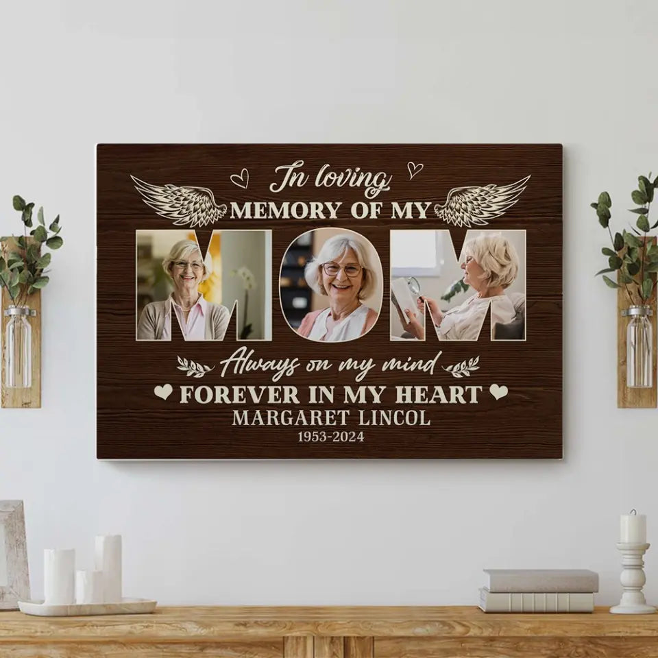 Always On My Mind Forever In My Heart - Personalized Canvas