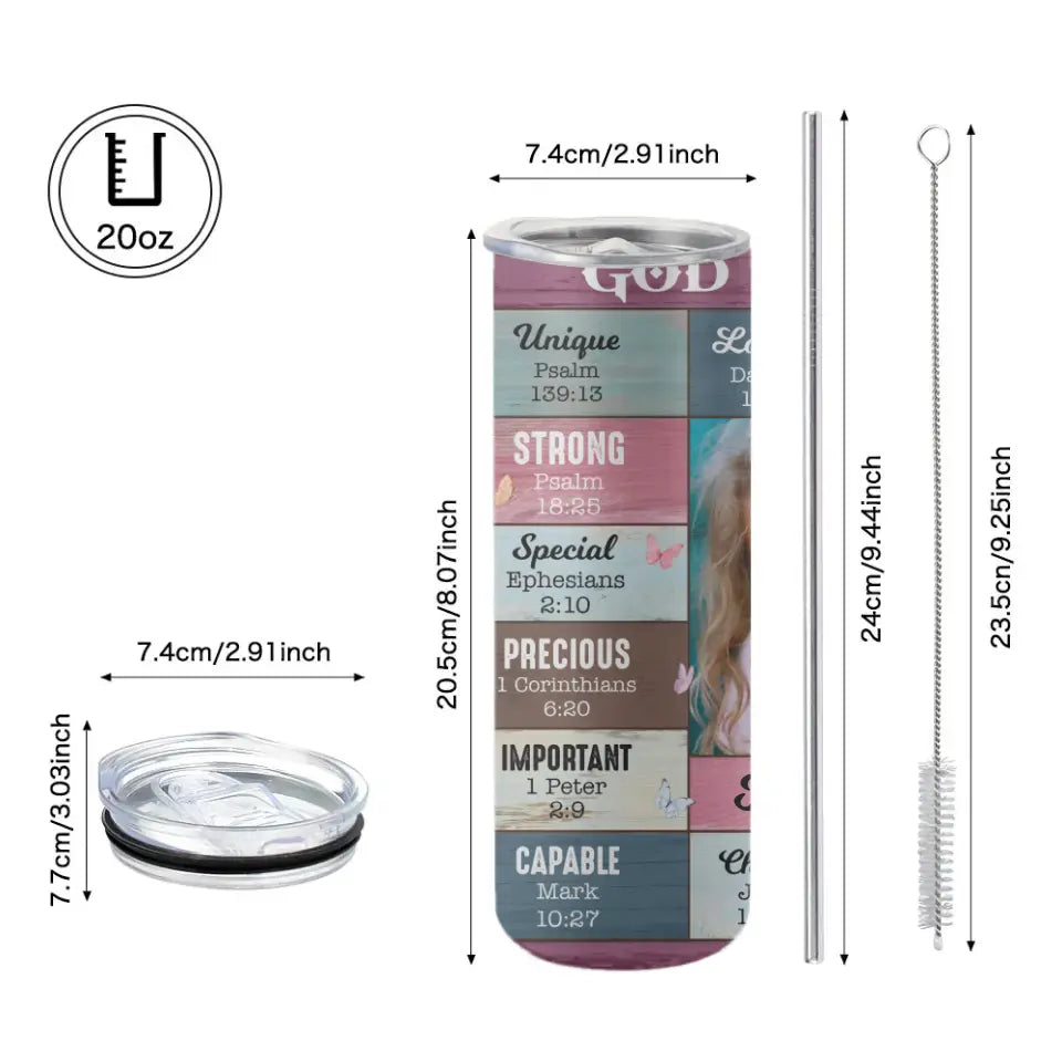 God Says I Am - Skinny Tumbler