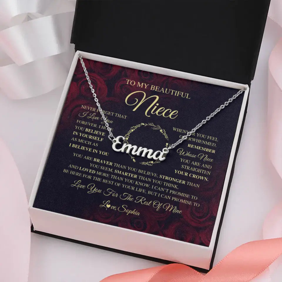 To My Beautiful Niece - Name Necklace