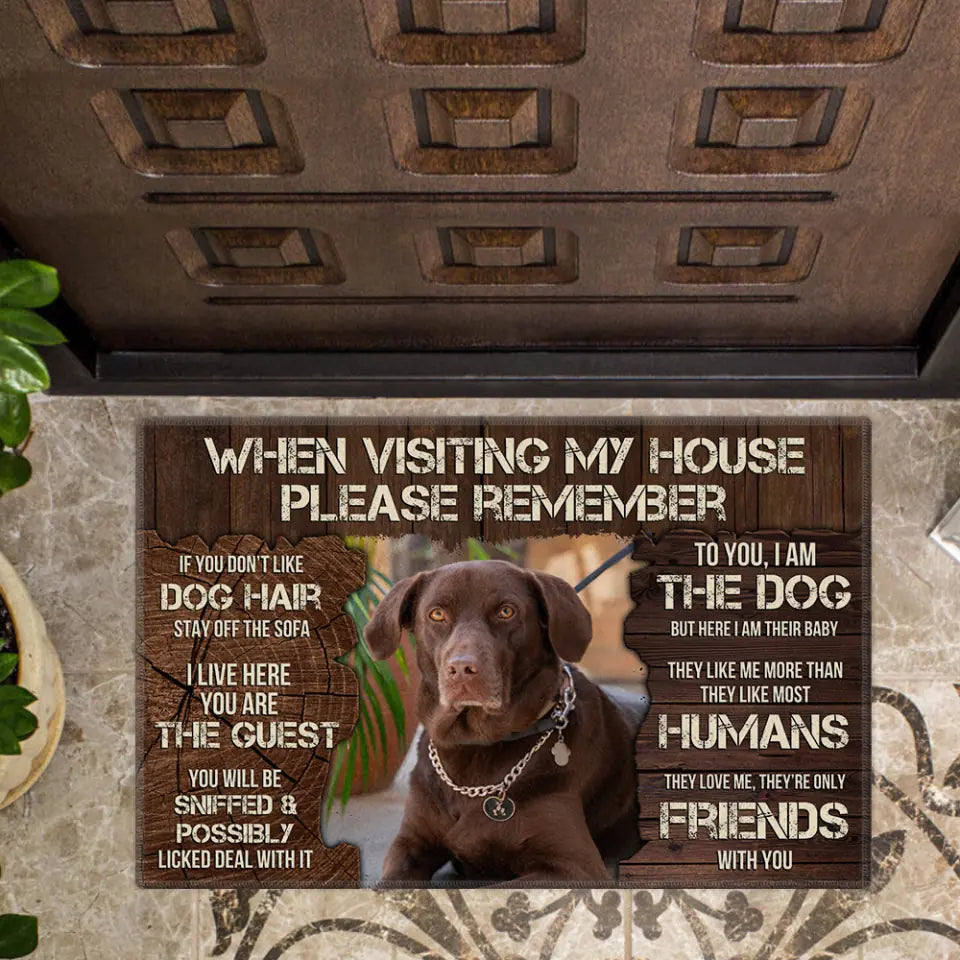 When Visiting My House Please Remember Dog Doormat - Upload Image Personalized Doormat