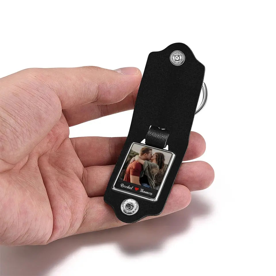 Driving Safe Handsome I Need You Here With Me - Leather Keychain