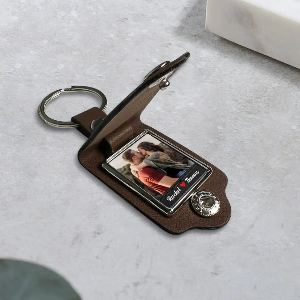 Driving Safe Handsome I Need You Here With Me - Leather Keychain