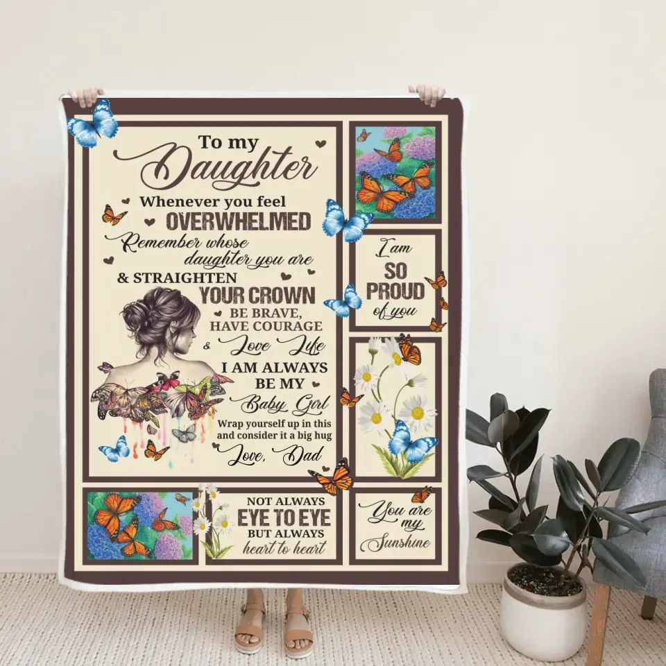 To My Daughter You Are My Sunshine - Fleece Blanket