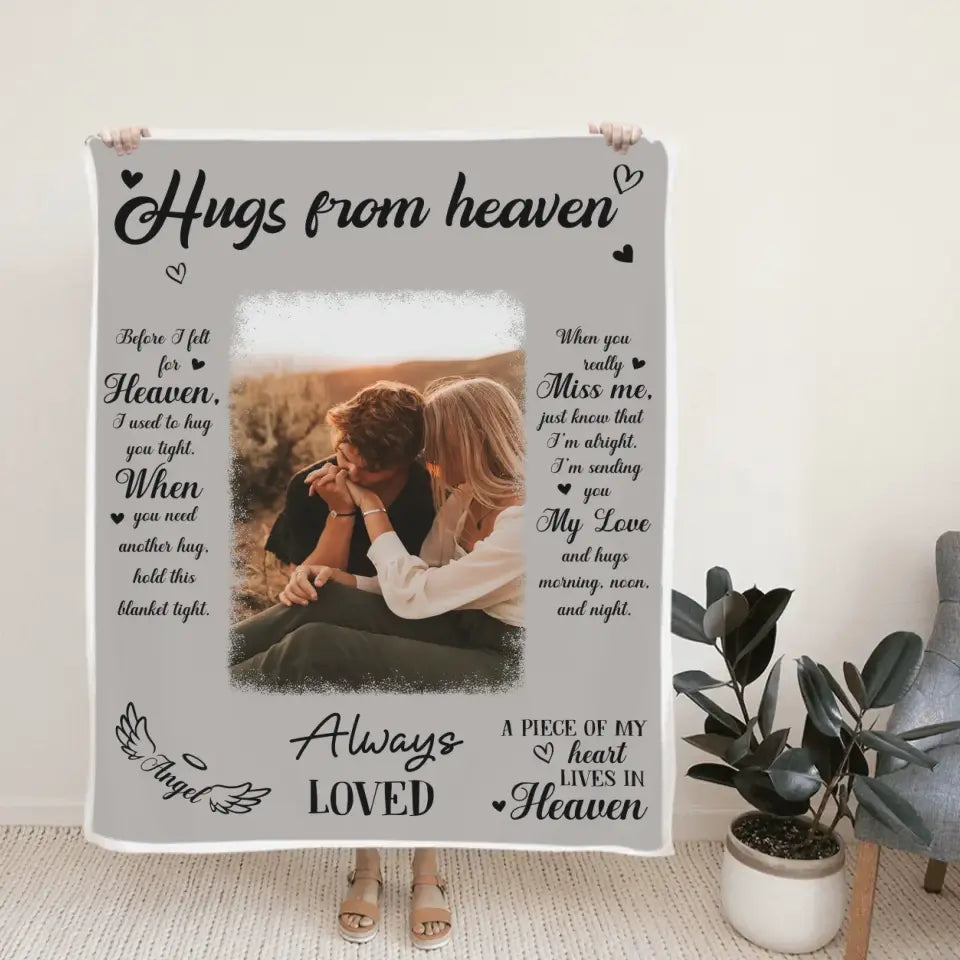 Hugs From Home A Piece Of My Heart - Fleece Blanket