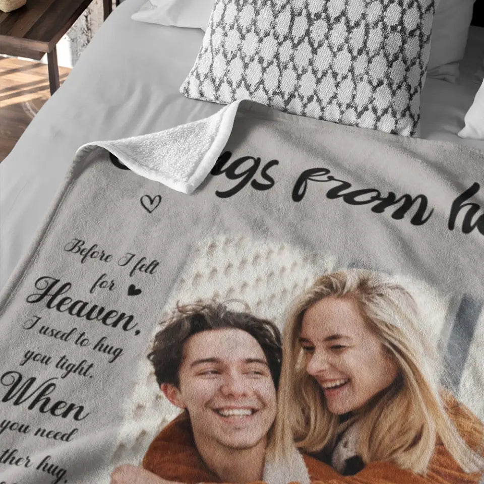 Hugs From Home A Piece Of My Heart - Fleece Blanket