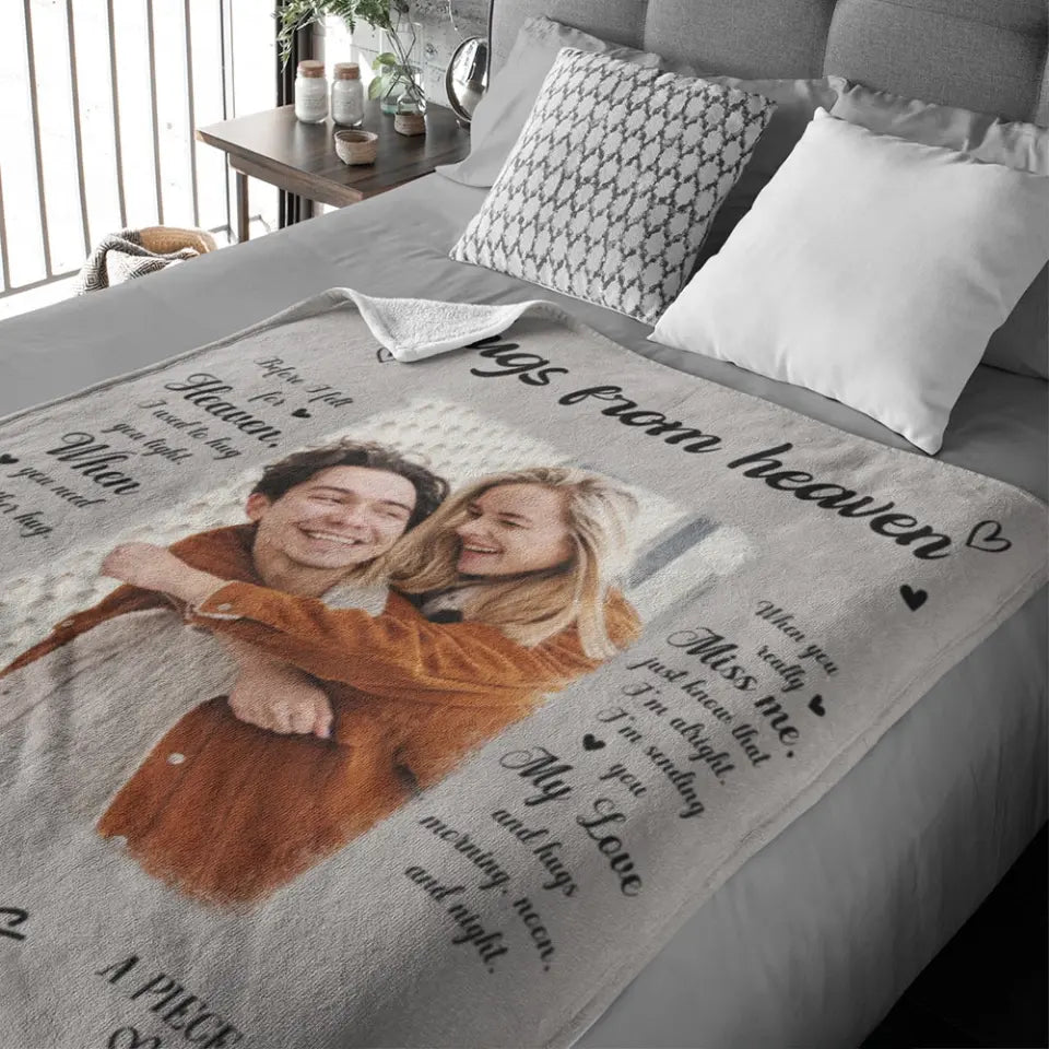 Hugs From Home A Piece Of My Heart - Fleece Blanket