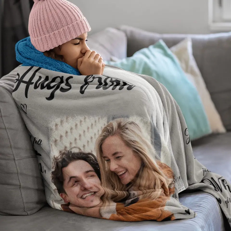 Hugs From Home A Piece Of My Heart - Fleece Blanket