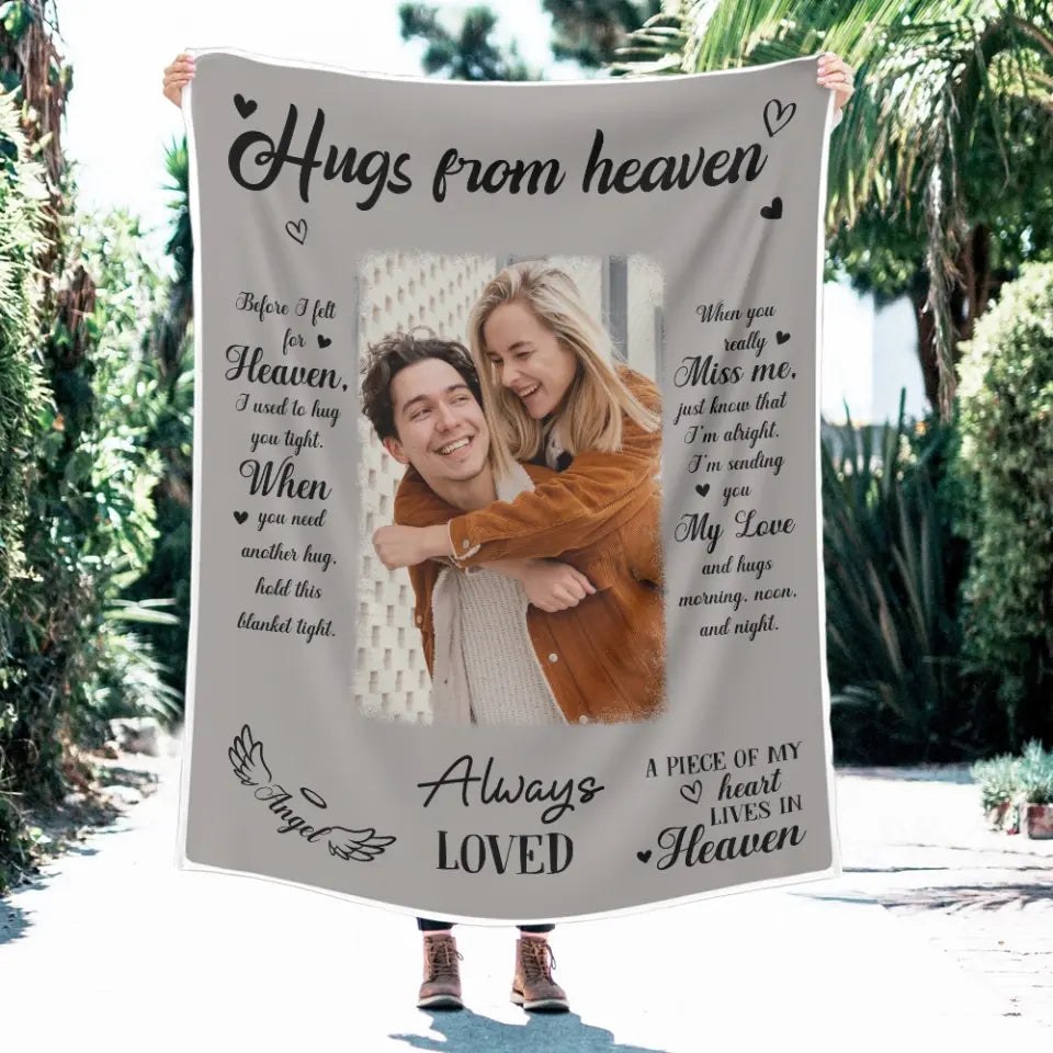 Hugs From Home A Piece Of My Heart - Fleece Blanket