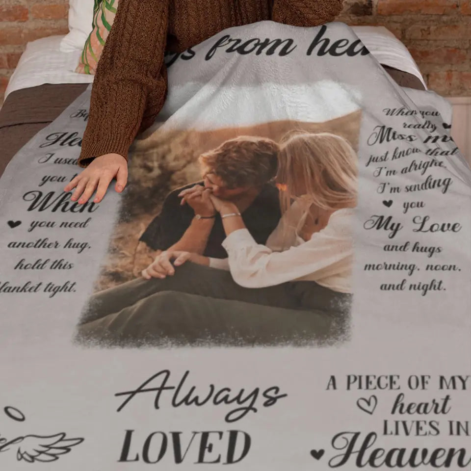 Hugs From Home A Piece Of My Heart - Fleece Blanket