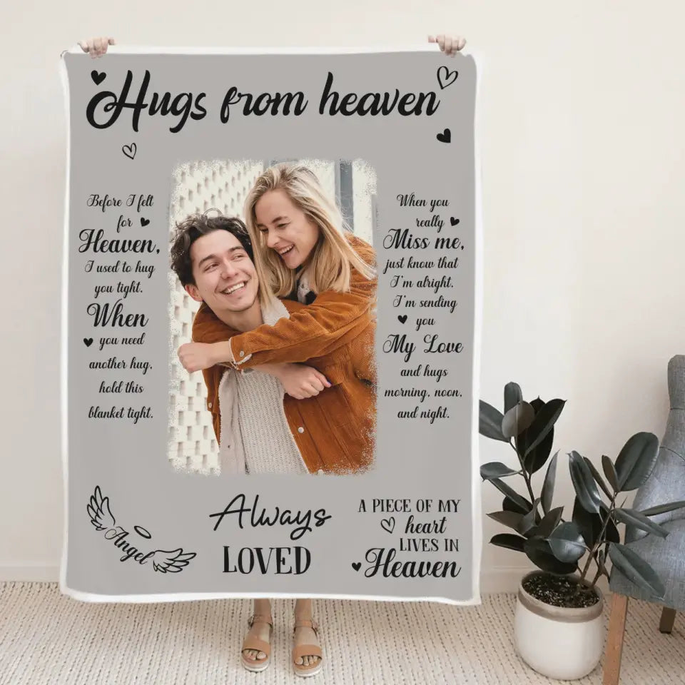 Hugs From Home A Piece Of My Heart - Fleece Blanket
