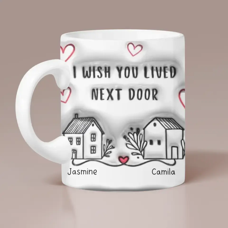 I Wish You Lived Next Door - Personalized Edge Mug