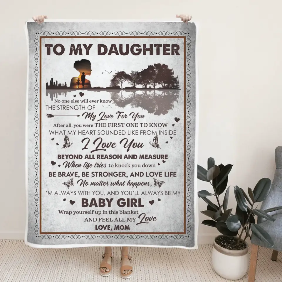 To My Daughter Baby Girl Personalized Blanket
