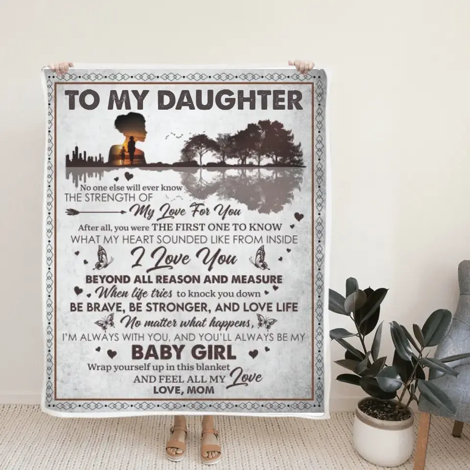 To My Daughter Baby Girl Personalized Blanket