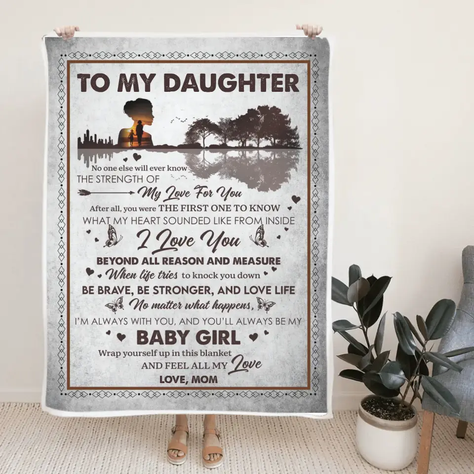 To My Daughter Baby Girl Personalized Blanket