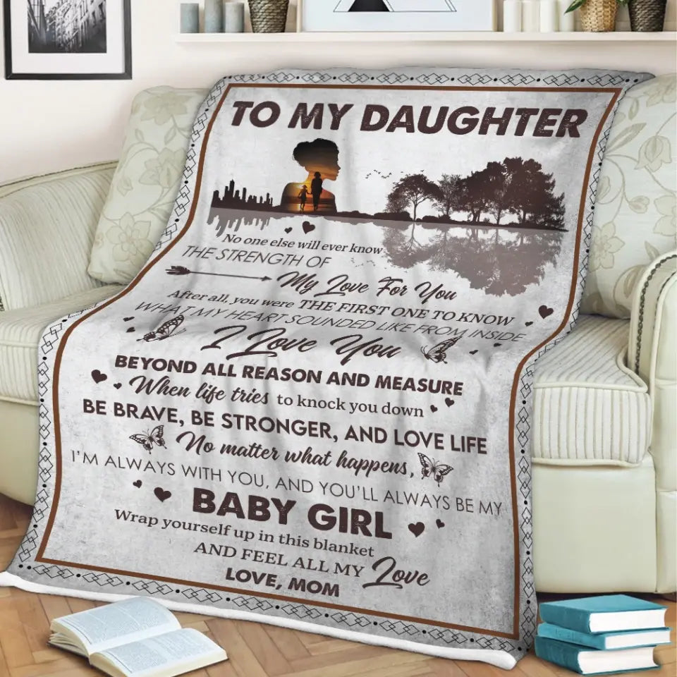 To My Daughter Baby Girl Personalized Blanket