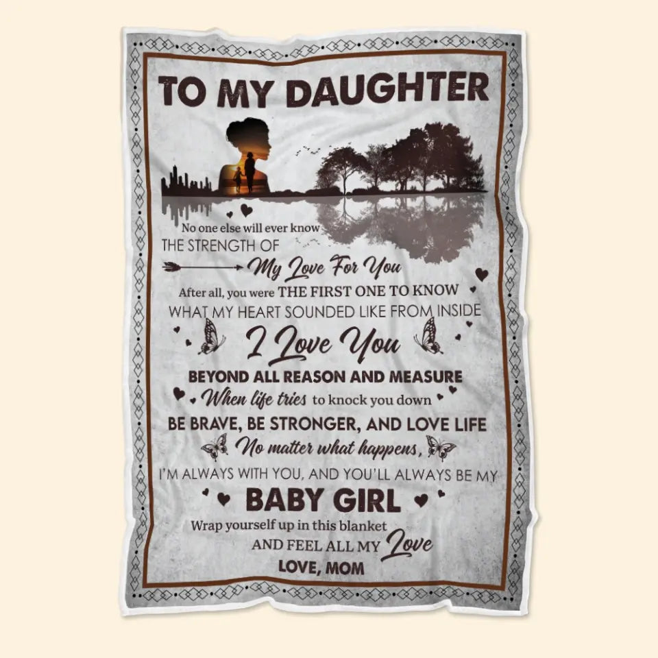 To My Daughter Baby Girl Personalized Blanket