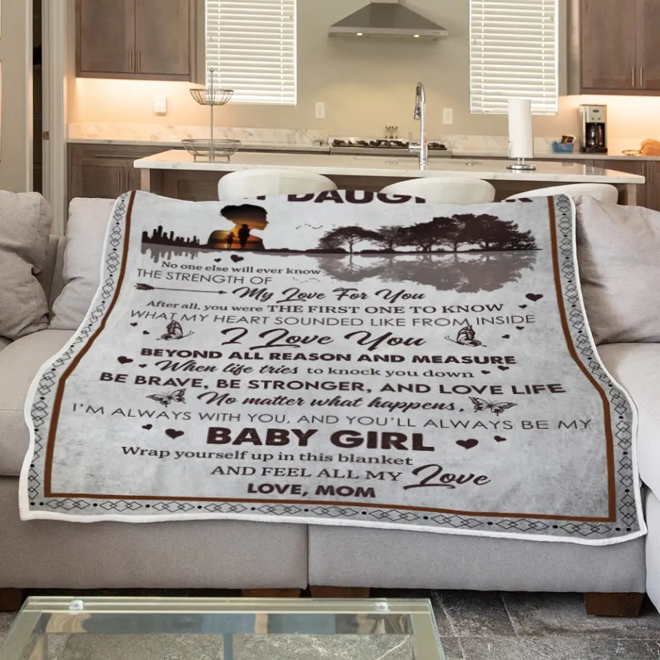 To My Daughter Baby Girl Personalized Blanket