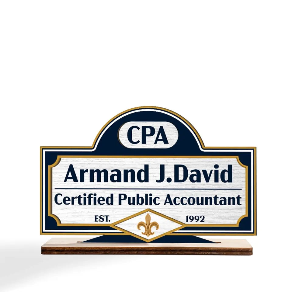 Certified Public Accountant Personalized Wooden Plaque