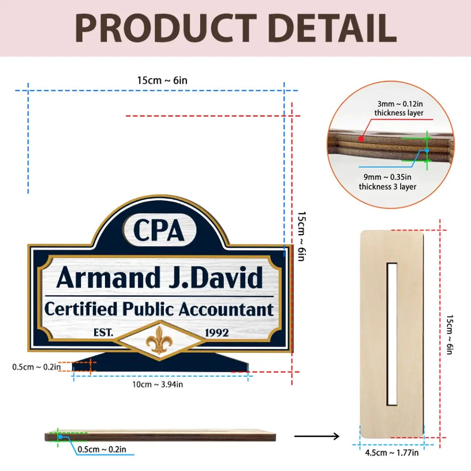 Certified Public Accountant Personalized Wooden Plaque